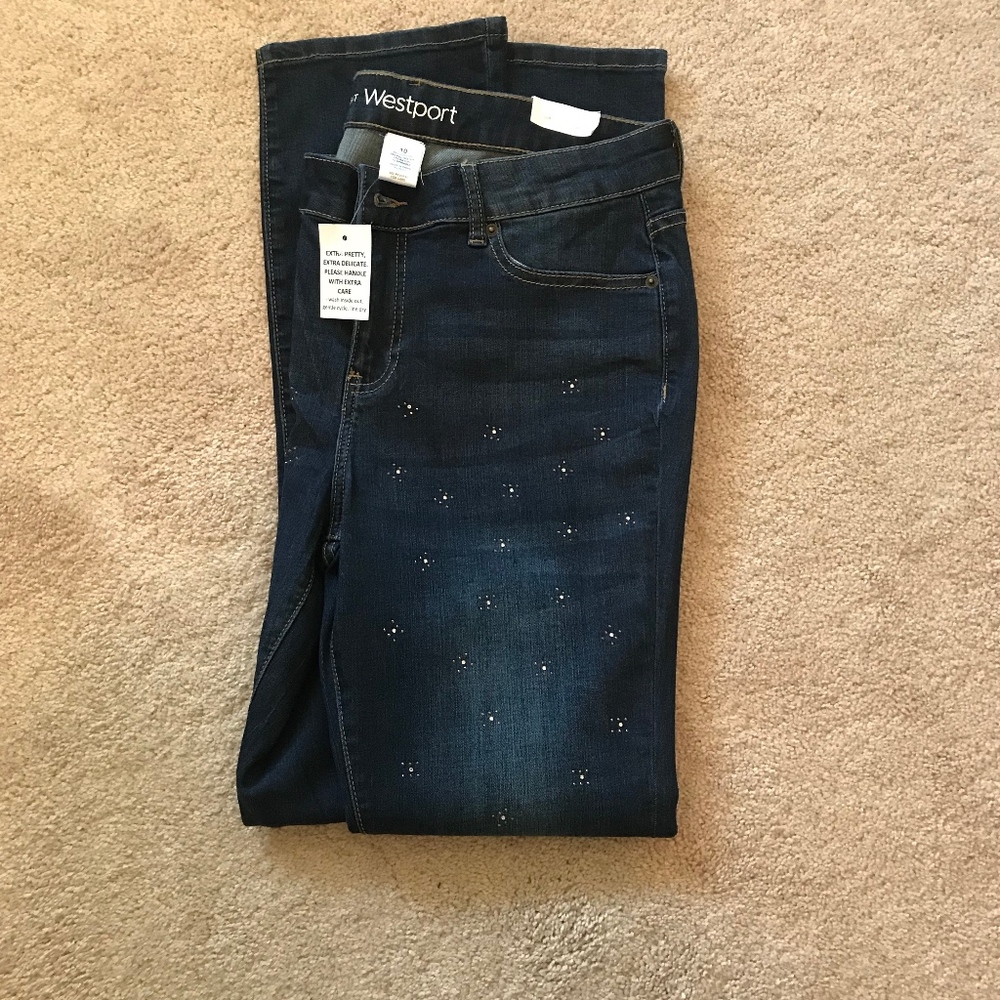 Westport Embellished Jeans with pink sparkles